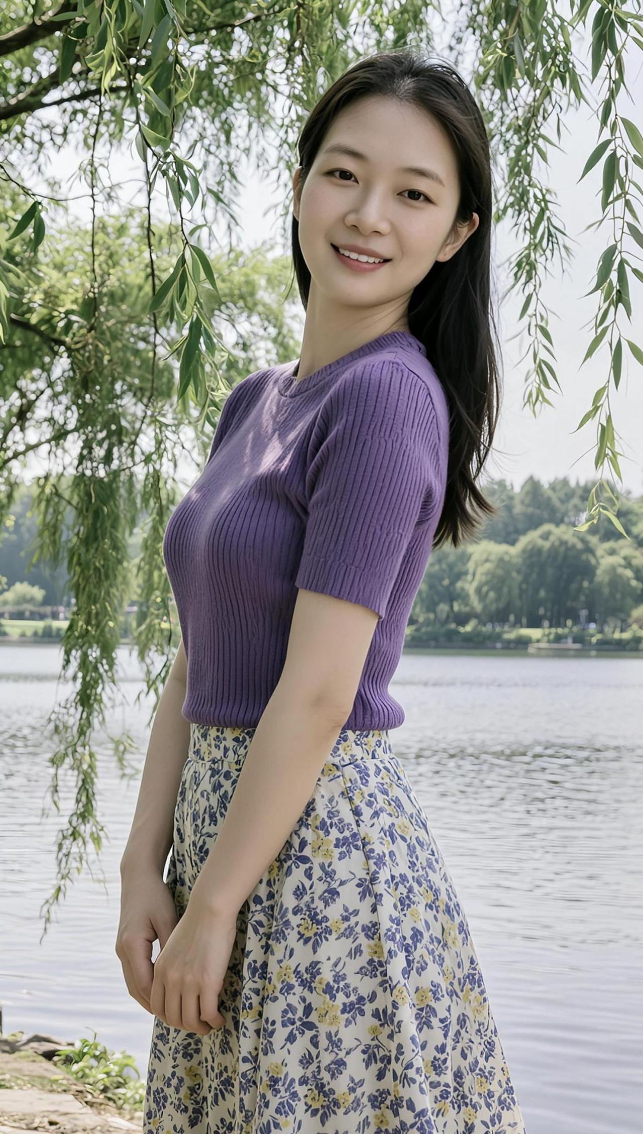 AI湖畔清新照日常分享热门穿搭我要上热门🔥