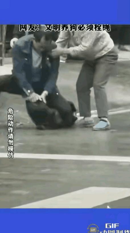 5月29日，血染街头！大妈遛狗不拴绳，大狗疯咬路人手臂。大哥被咬后做出惊人