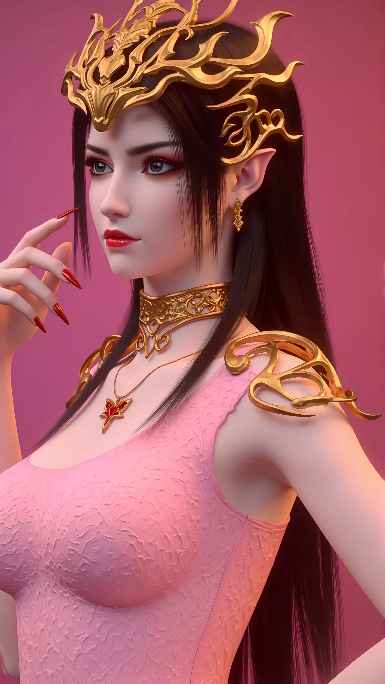 斗破苍穹美杜莎女王【精致美图】国产动漫动漫星域粉色系的女王，女神气质