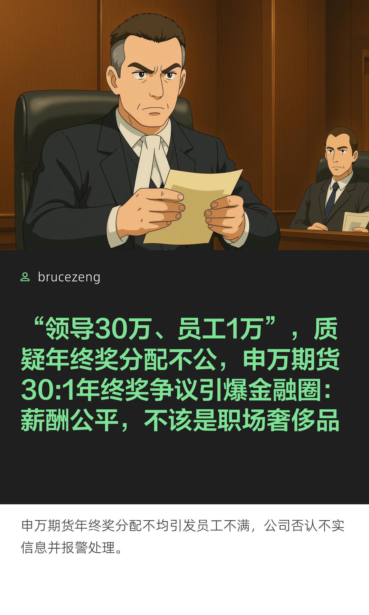 申万期货这个事，说白了就是“年终奖分钱不均，炸了锅”。事情挺简单，也特扎心。