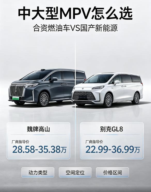 中大型MPV选合资还是国产？最近陪着朋友跑了几家4S店，把魏牌高山和别克GL8