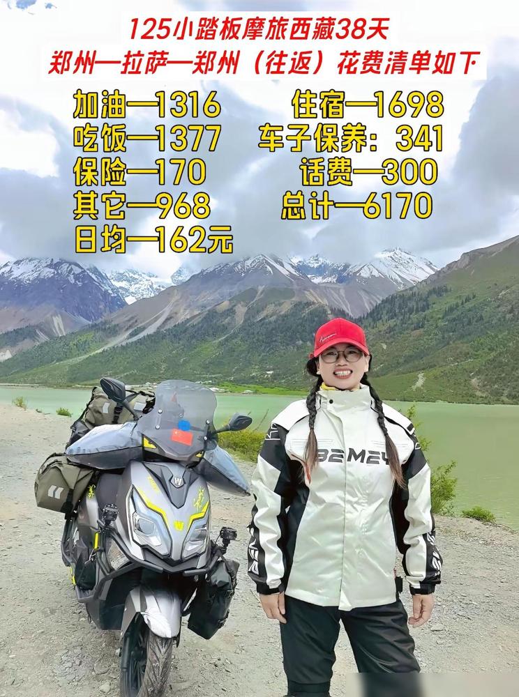 125小踏板独闯西藏已安全到家，历时38天，总行程7700公里，加油：1316元