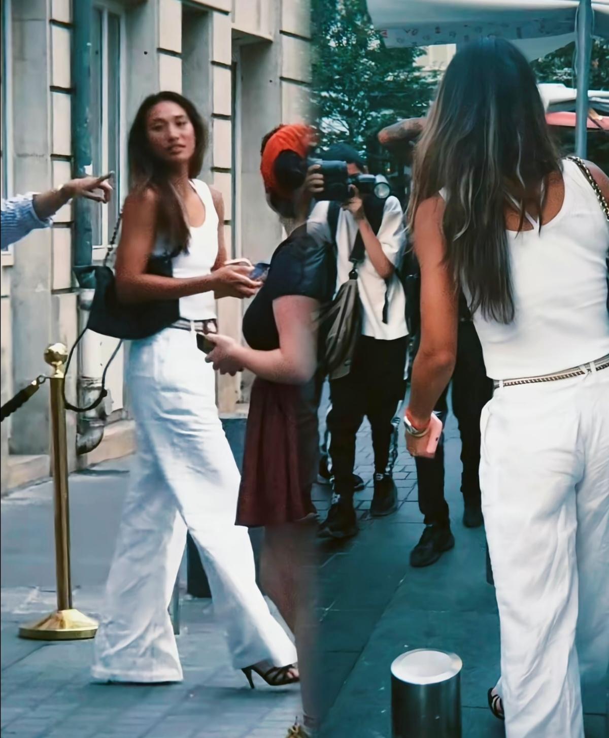 郑钦文在国外的街拍！明明是土生土长的中国人，穿的也不是啥花里胡哨的大牌，怎么