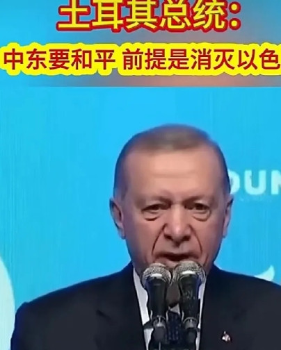 埃尔多安总统能来点实的吗？网曝：土耳其总统埃尔多安发布严厉声明：中东要和平，前