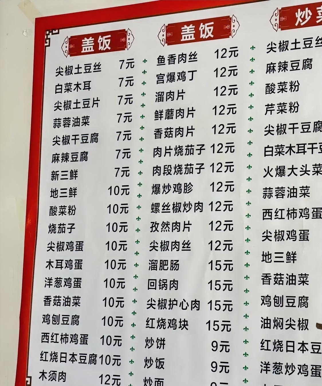 你敢相信吗？这是北京五环内城中村，一家小餐馆的盖饭价格，确实是够亲民的。吃好不