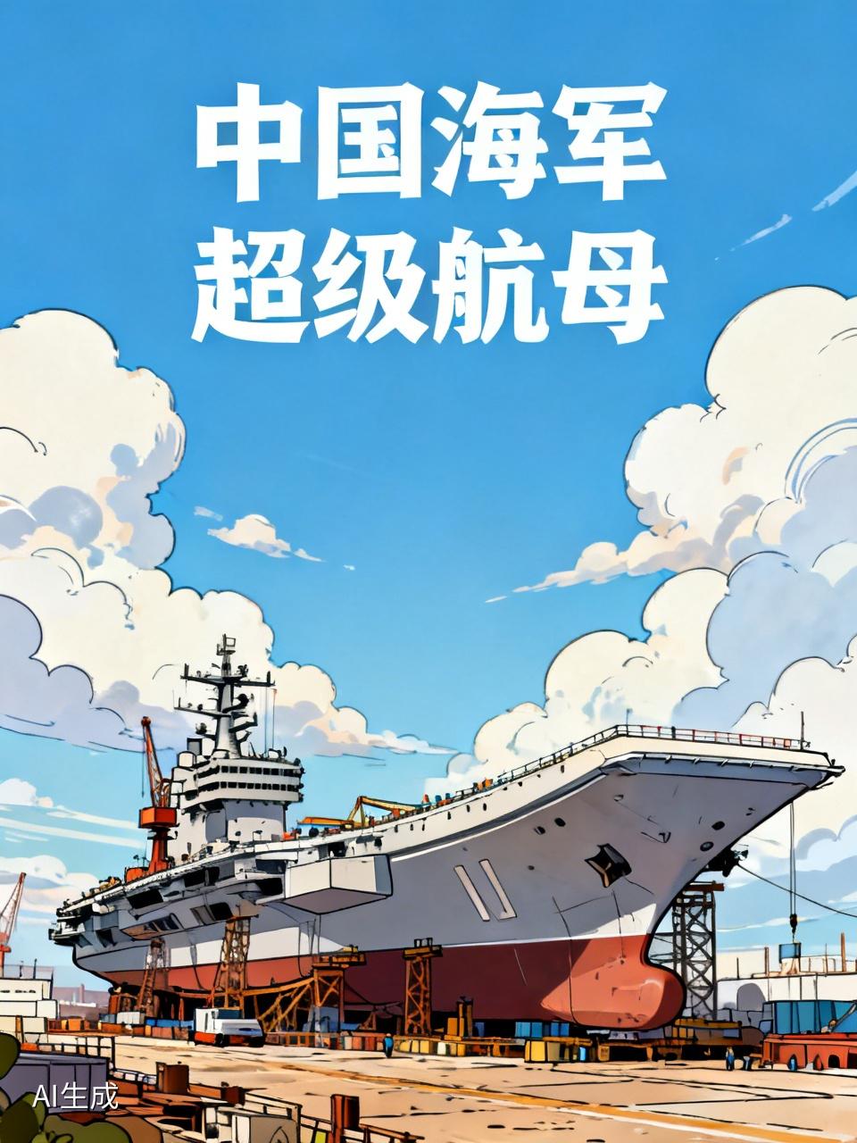 即将合拢？长度超330米，＂世一航＂石锤，中国海军超级航母到来在中国海军的发展