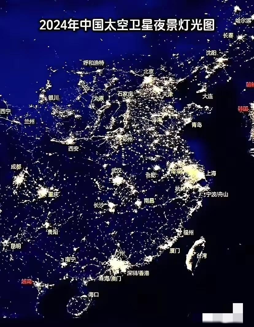 中国的城市灯光图，环渤海城市群未来会有多大的发展潜力呢？
