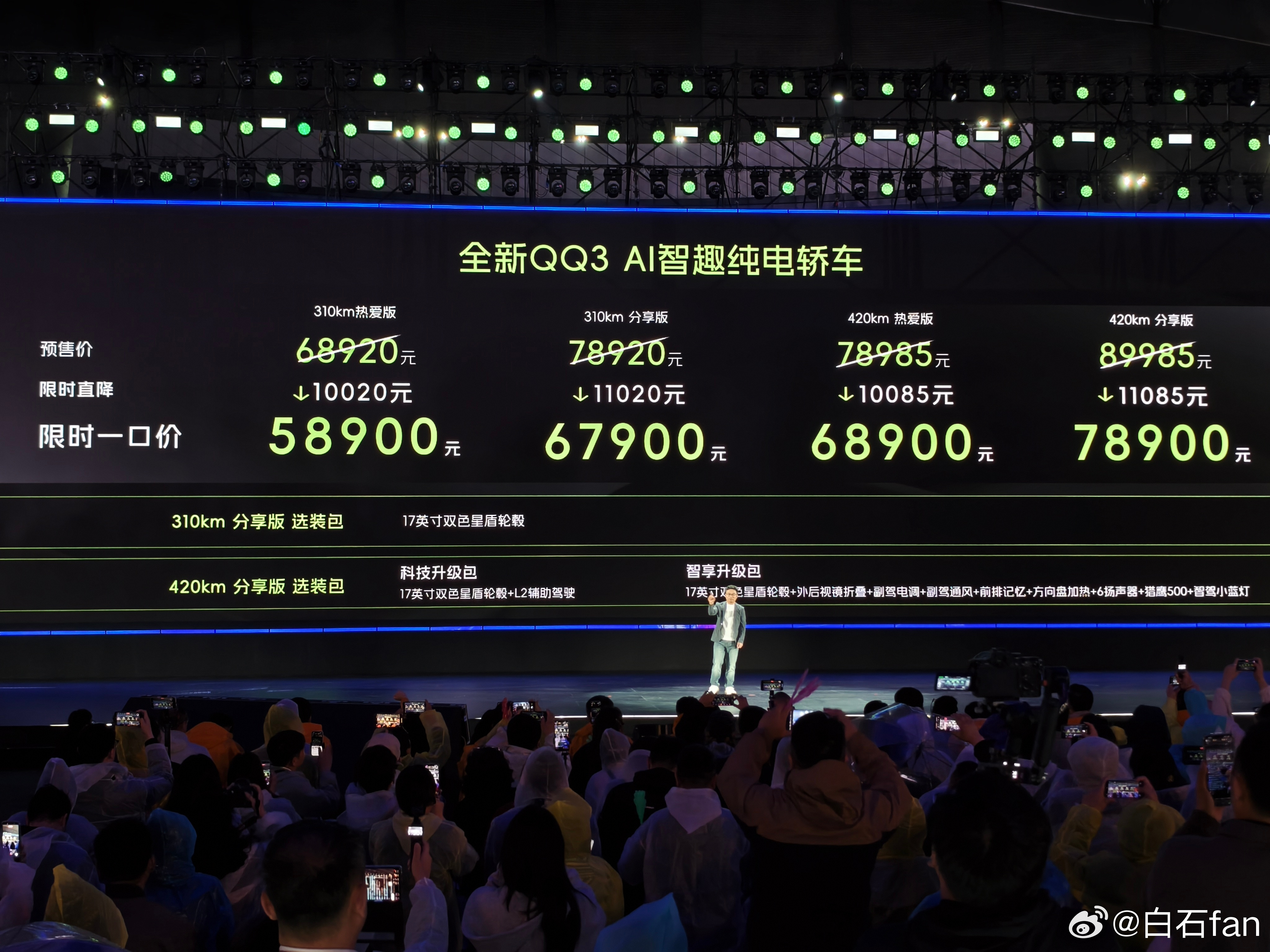 奇瑞全新QQ3价格来了相比预售价都降了一万出头这个价格挺合理的！作为一个国民IP