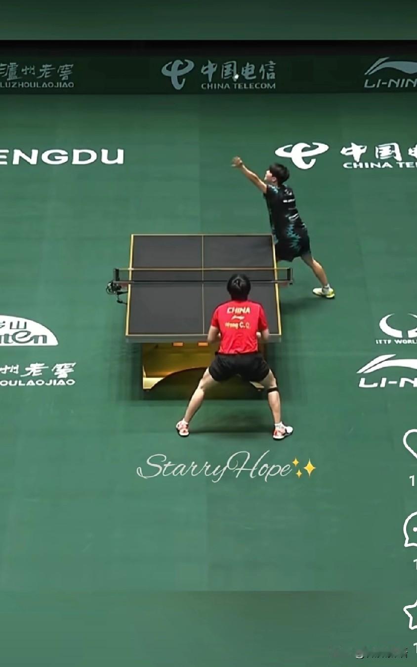 安宰贤可能看到王楚钦后心慌了。今天王楚钦和安宰贤的男单比赛，安宰贤一上来就把大