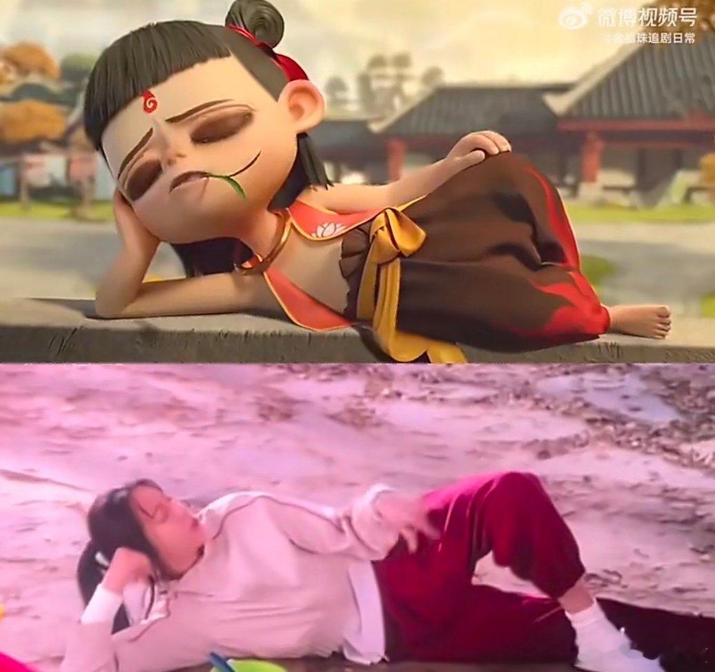 钰珑这随性的样子和哪吒如出一辙哈哈哈哈迪丽热巴演喜剧给观众的惊喜太大了！！