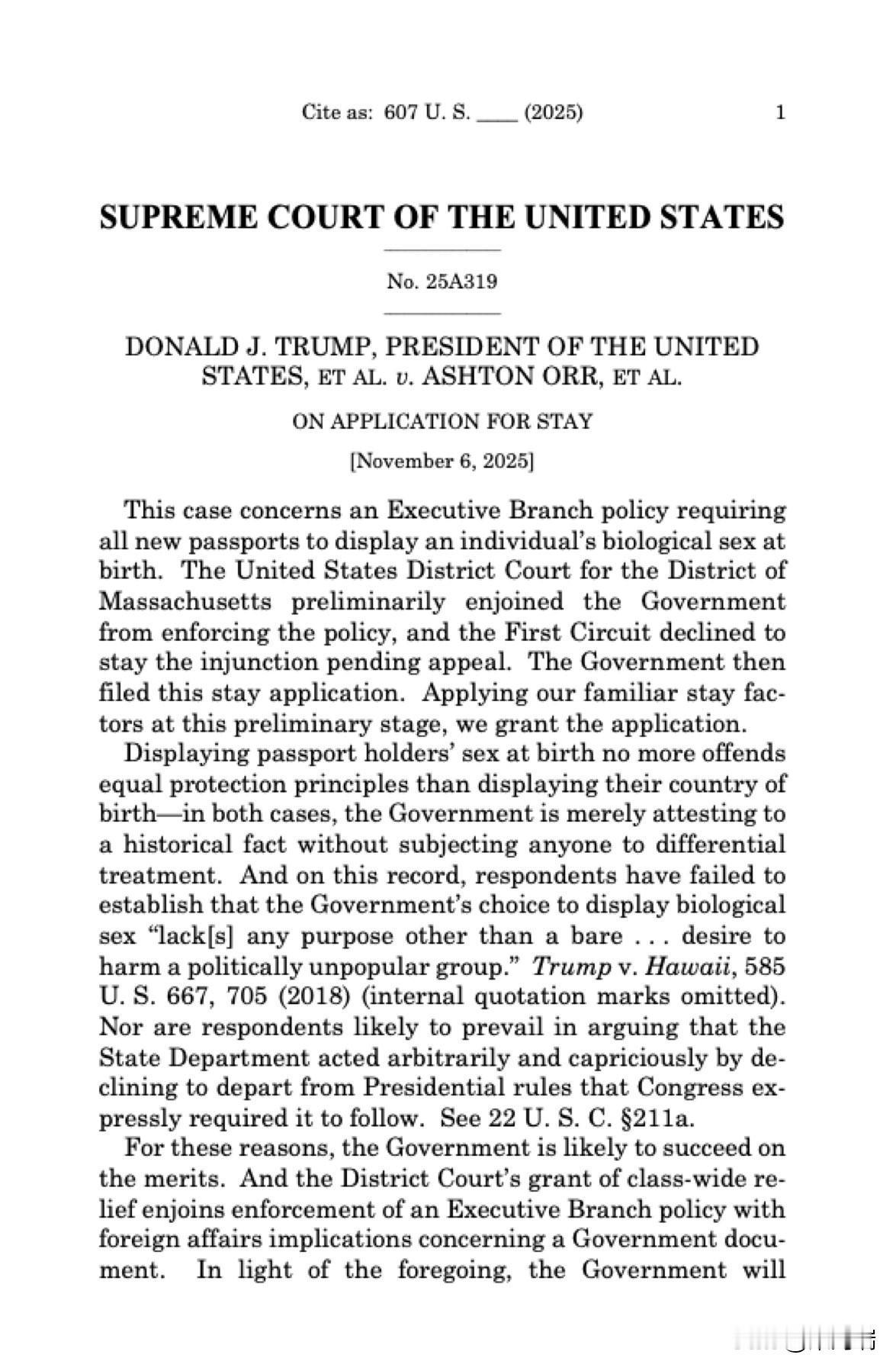 美国最高法院以6比3的投票结果，对LGBTQ群体给予重大打击，将跨性别主义从美国