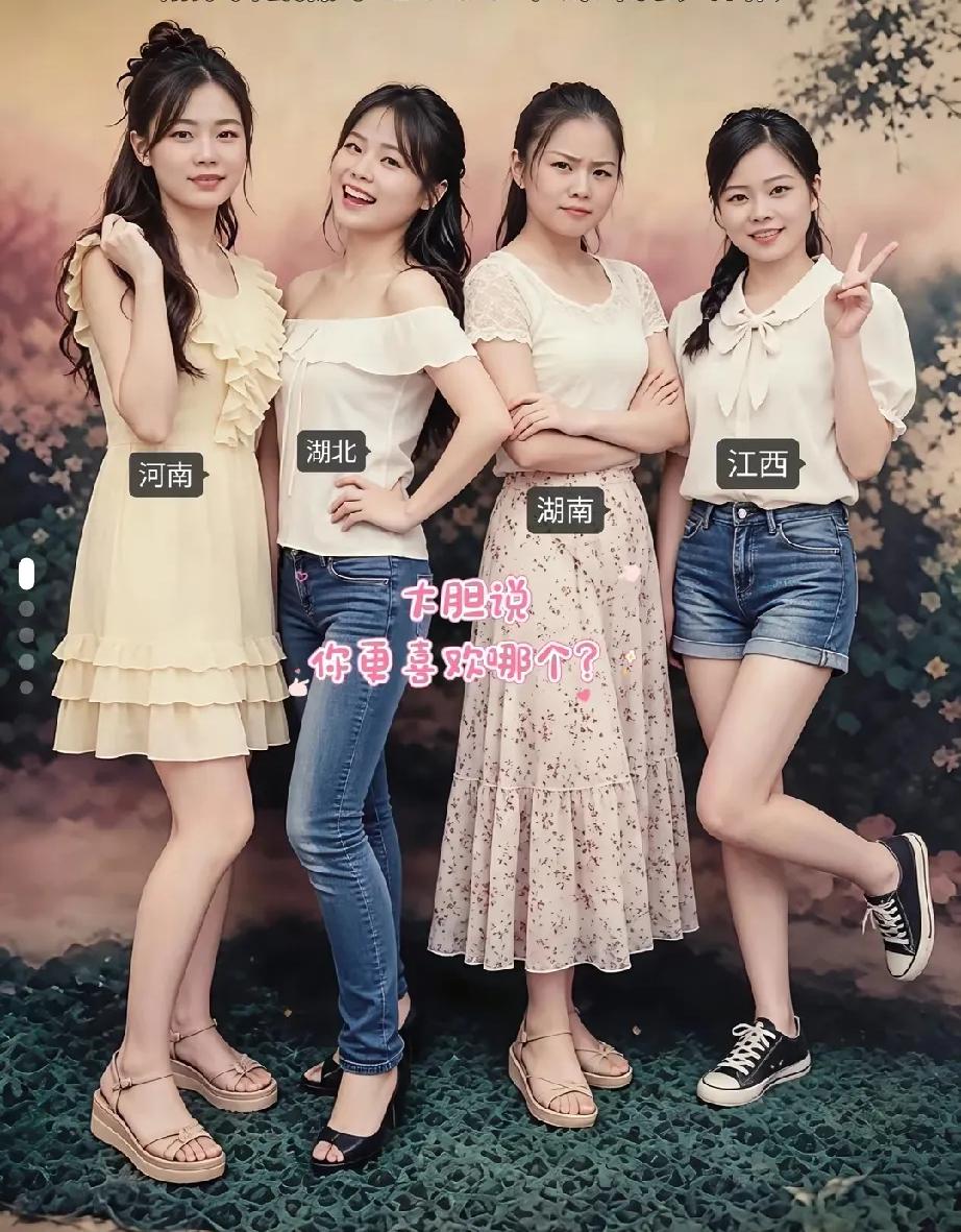 河南妹子最漂亮，但是我喜欢湖北的，面带笑容，和蔼可亲，可以做女朋友。