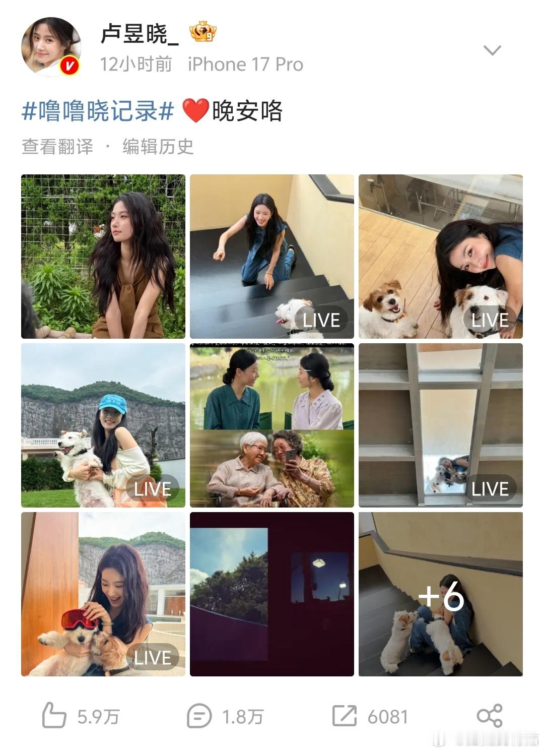 给阿嬷的情书屏摄都热搜了卢昱晓也没删除这条微博，自炒无疑了。热搜里粉丝又在