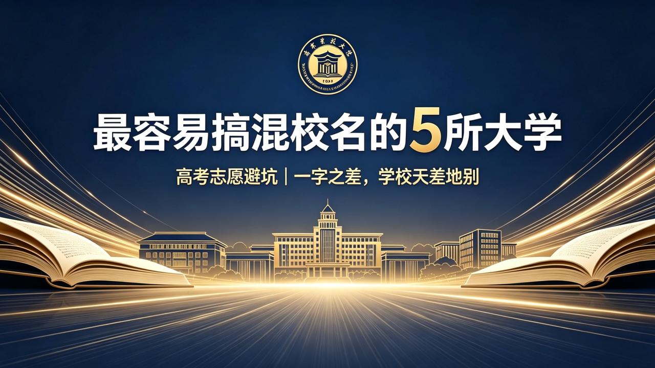 5所最容易混淆名字的大学，不少考生栽在校名“一字之差”上，一不小心就填错学校，这