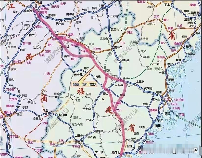 昌福（厦）高铁是国家“八纵八横”高铁网“厦渝通道”的重要组成部分，对推动江西、福