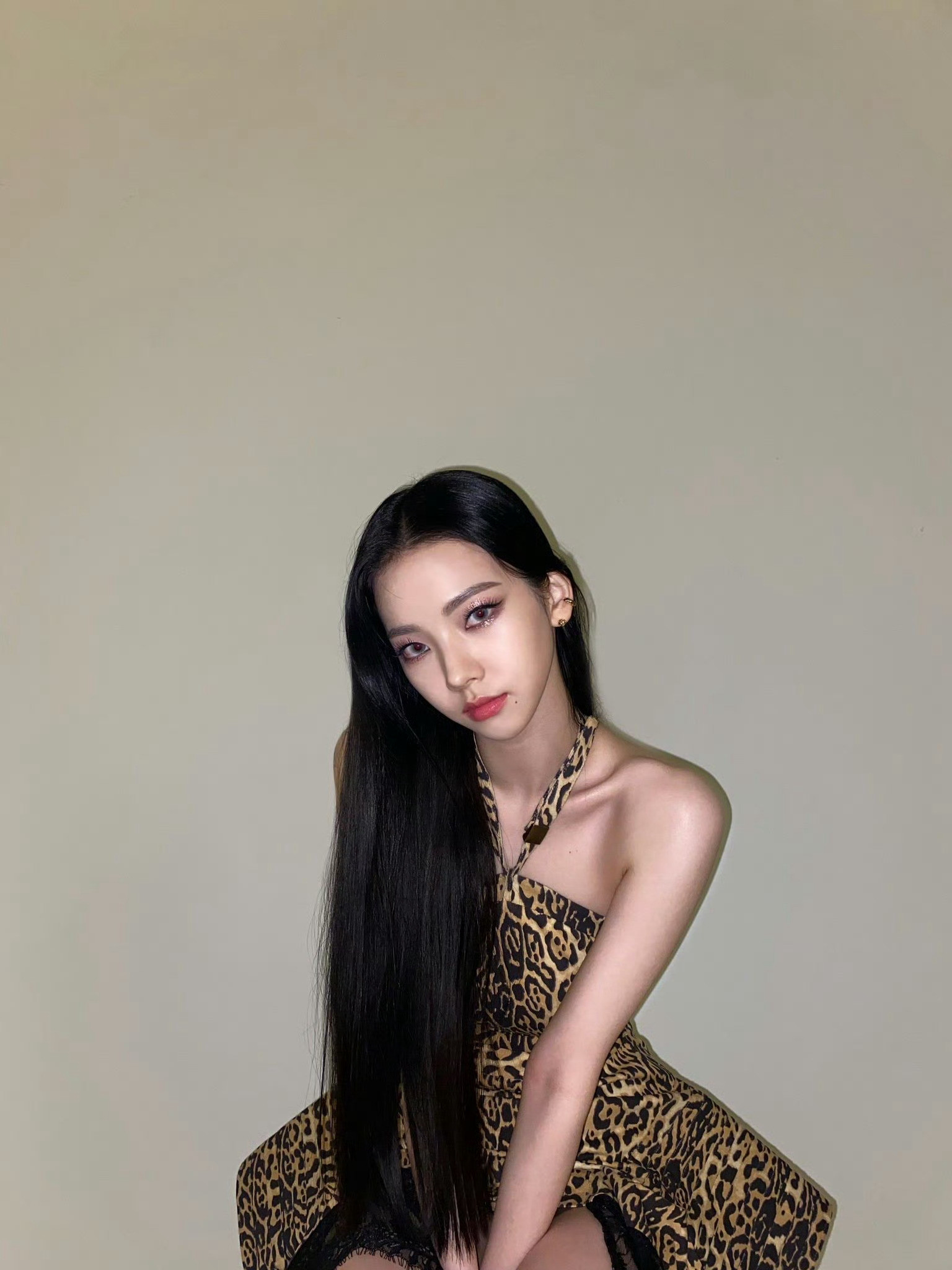柳智敏豹纹裙
