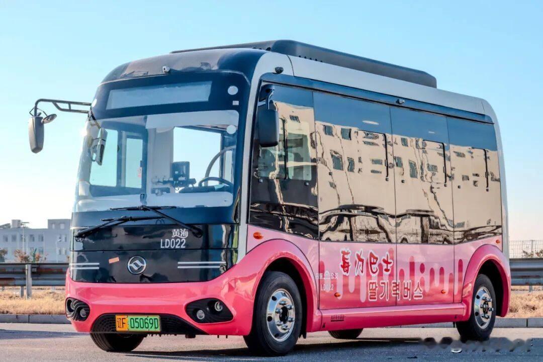 丹东街头一道新风景线。微循环小公交又称甜莓V8，2025年底刚上线，本地叫“