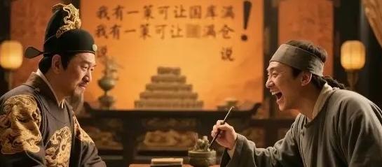 朱元璋为国库空虚发愁，死囚大喊：我有一策可让国库满仓。朱元璋冷笑：说！死囚写下两