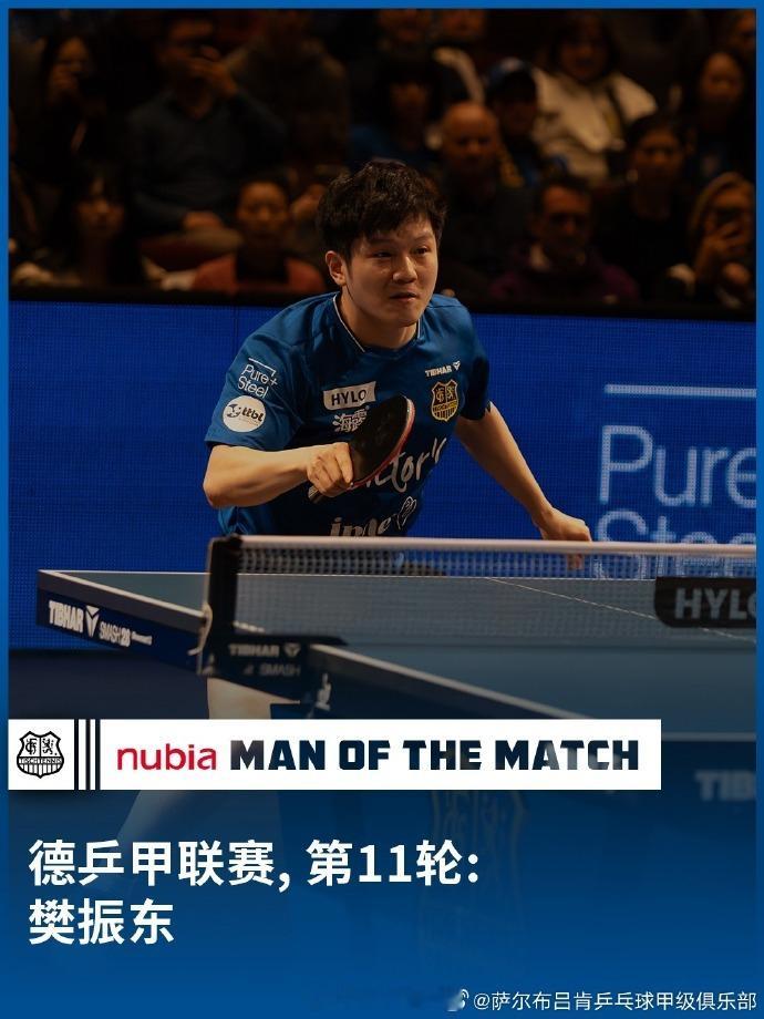 樊振东获评最佳球员樊振东退出世界排名一年整2025-2026赛季乒乓球德甲第1