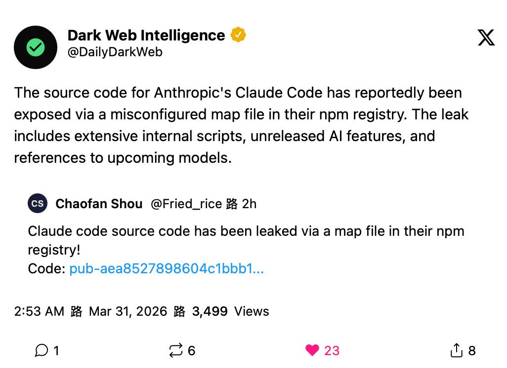 一个叫ChaofanShou的安全研究员在X上发了条帖子，大意是：嘿，