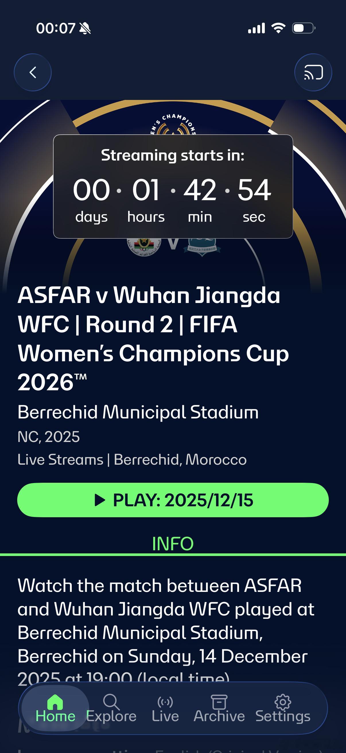 今晚02:00，武汉车谷江大女足将客场对阵拉巴特皇家武装女足，就在比赛前传出消息