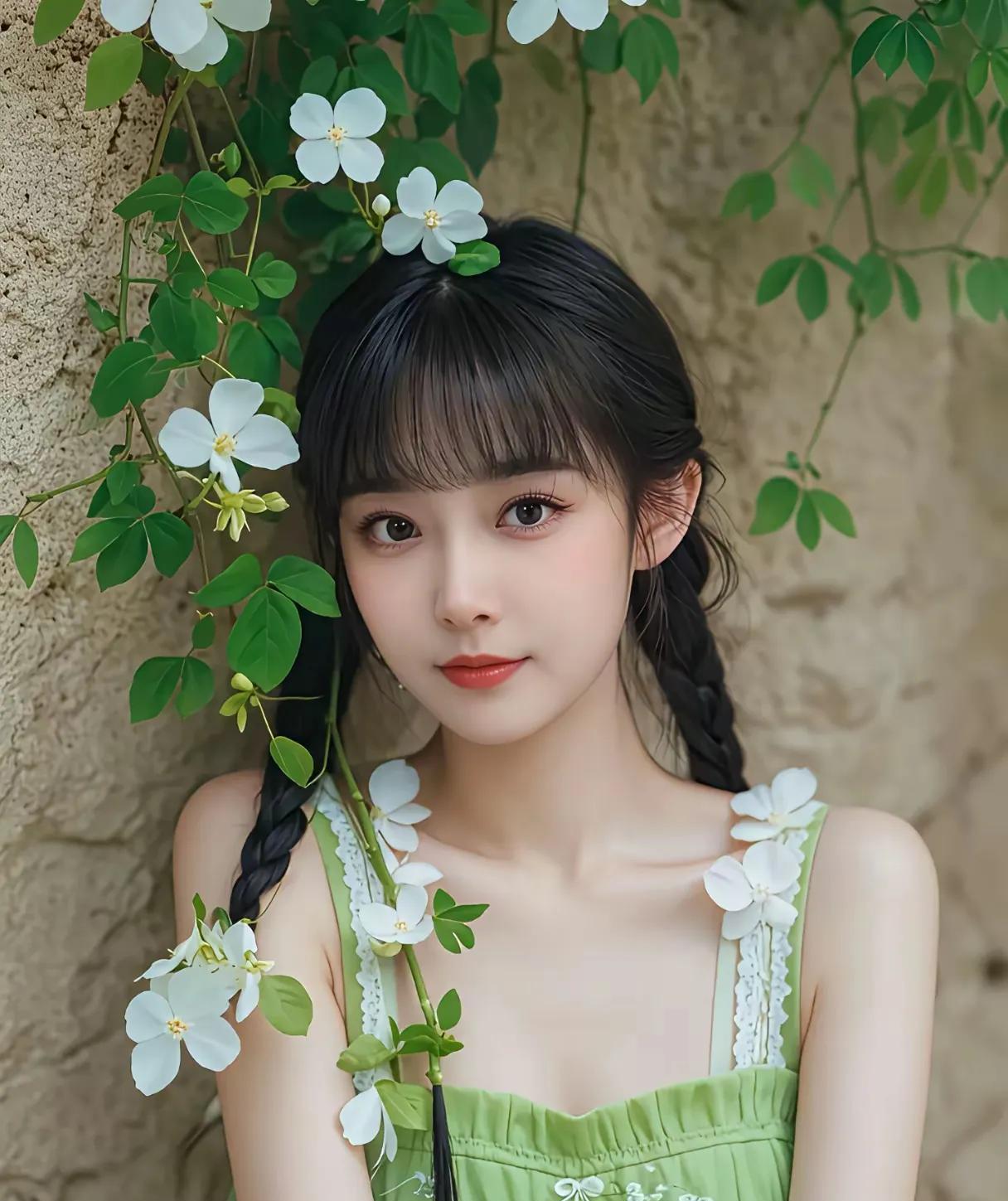 清纯素雅妙龄花，盈盈暗香洁无瑕。青梅竹马情牵手，……请友续句【甘甜笑语赏