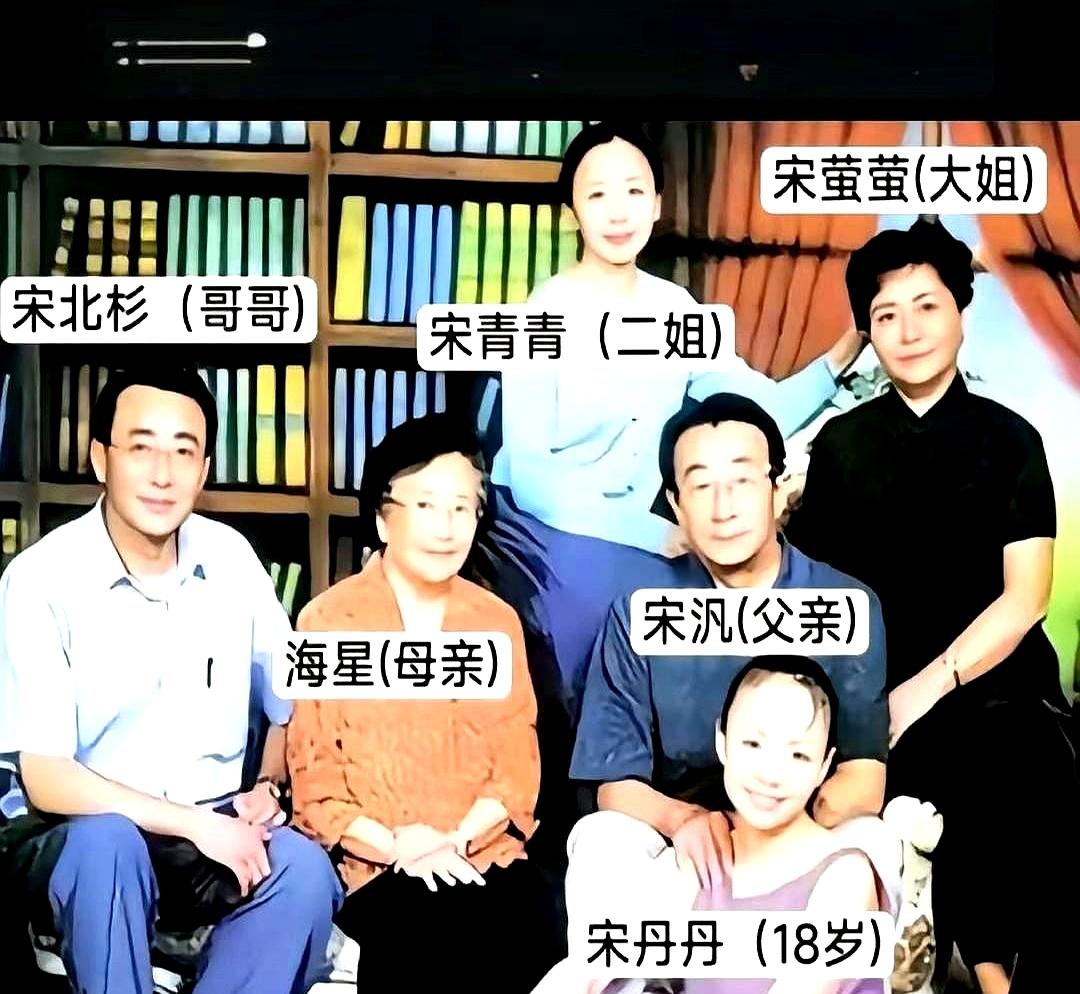 18岁宋丹丹没长开就赢麻了老照片里，一家六口分两拨。哥哥和二姐随