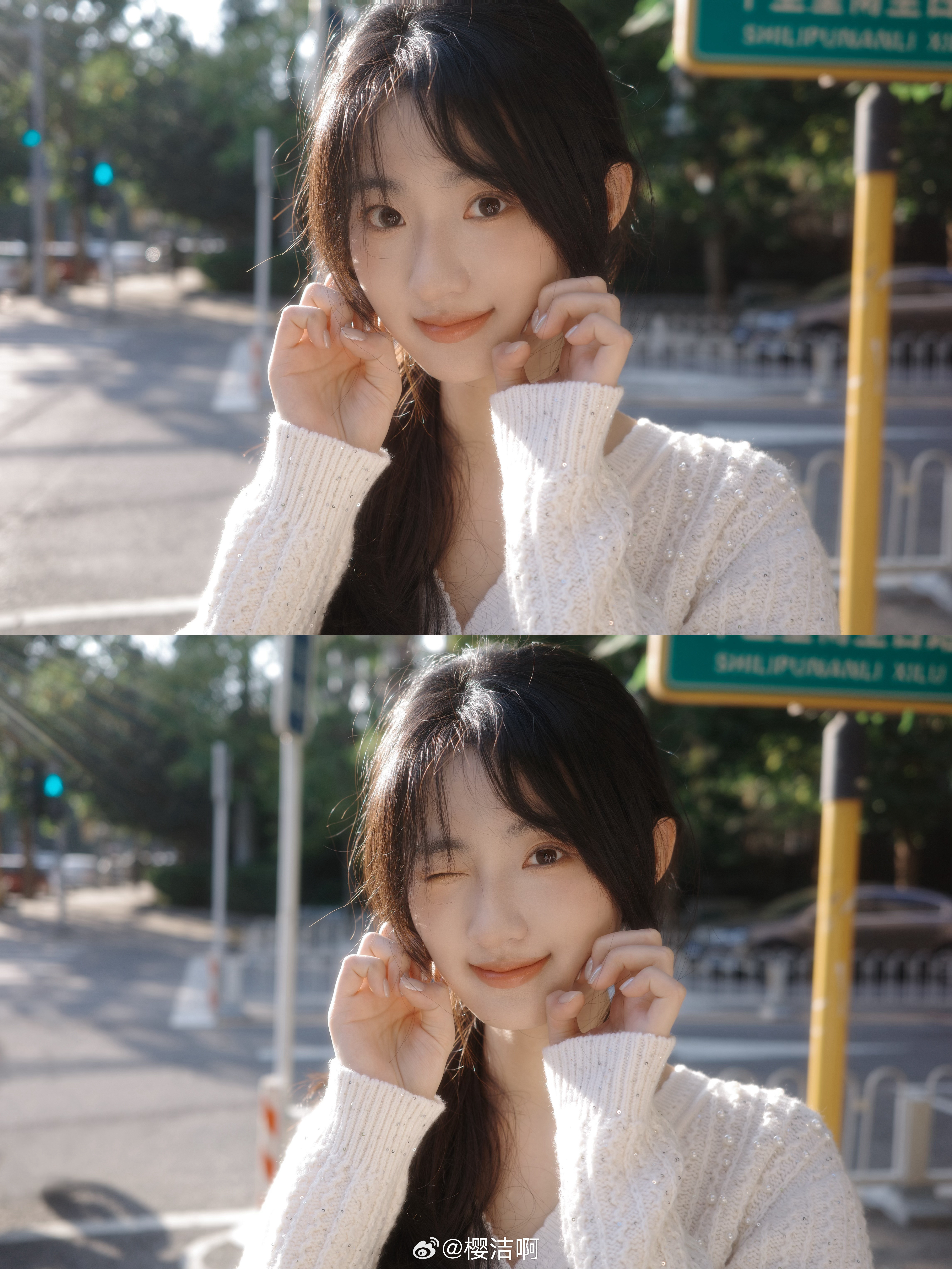 在路边随手拍的一组只拍了几分钟只能说雨潼太出片了！杨雨潼杨雨潼白鹤淮