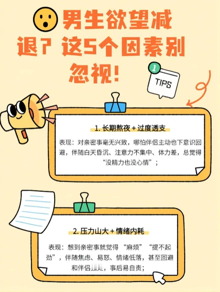 男生欲望减退？这5个因素别忽视！