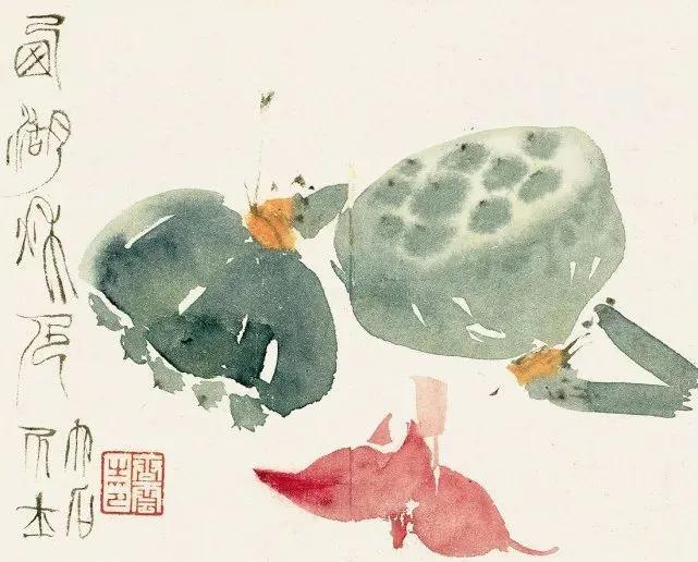 花鸟画《蔬果册》欣赏】唐云（1910―1993），字侠尘，别号药城、药尘、药