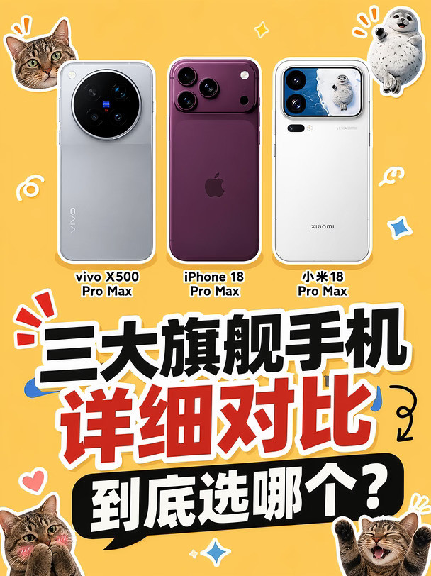 PM选机纠结症？一篇帮你治好！2026顶配旗舰扎堆上市！vivoX500ProMax、小米18Pro