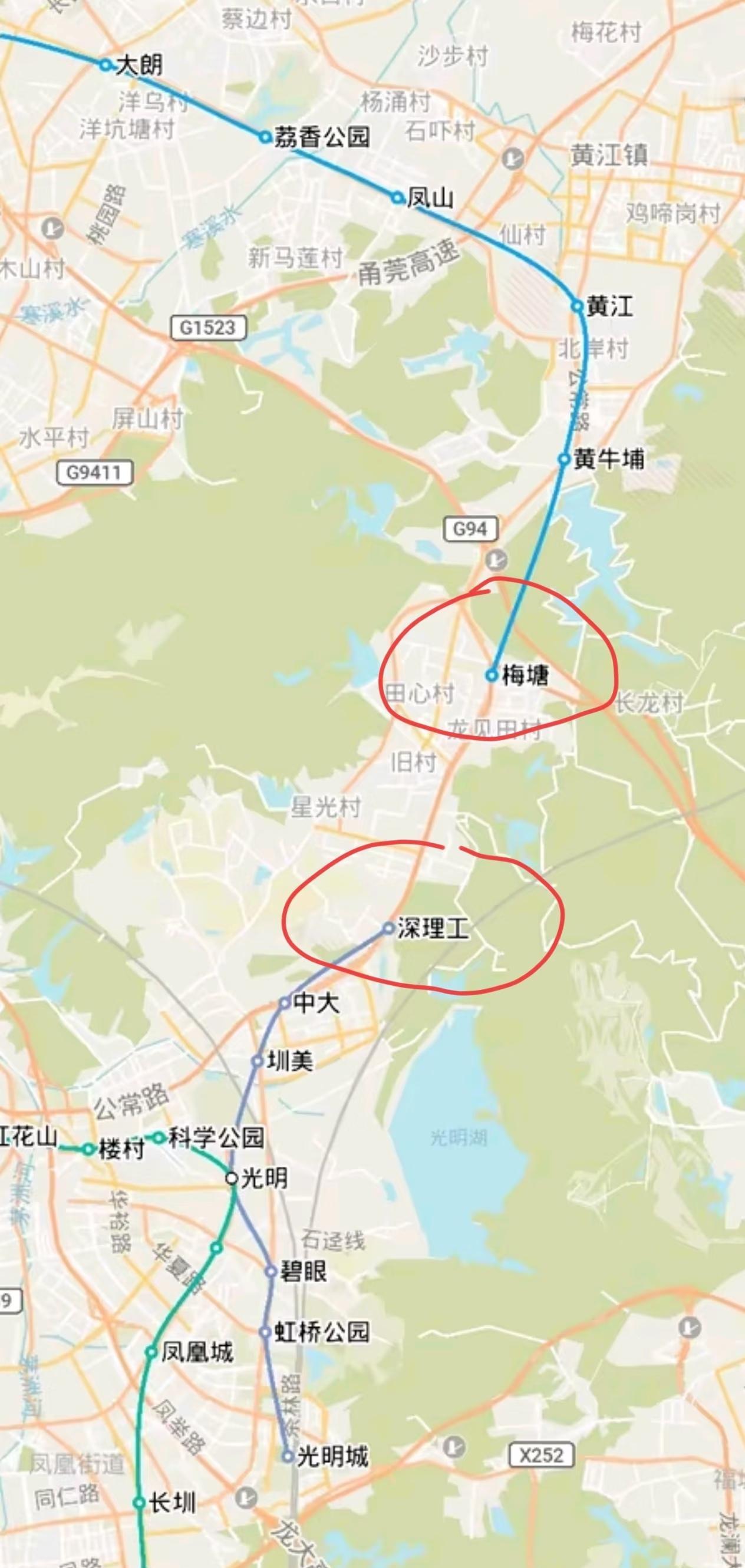两个地铁站挨这么近，为什么不接一起深圳地铁6号线支线深理工站东莞轨交1号线