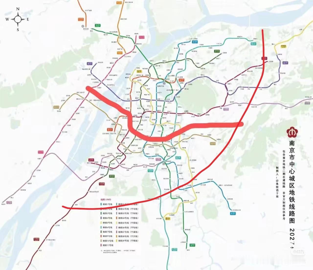 南京为什么搞个江南江北大环线地铁这样所有方向的人转车不是更快捷吗[捂脸哭][捂脸哭]