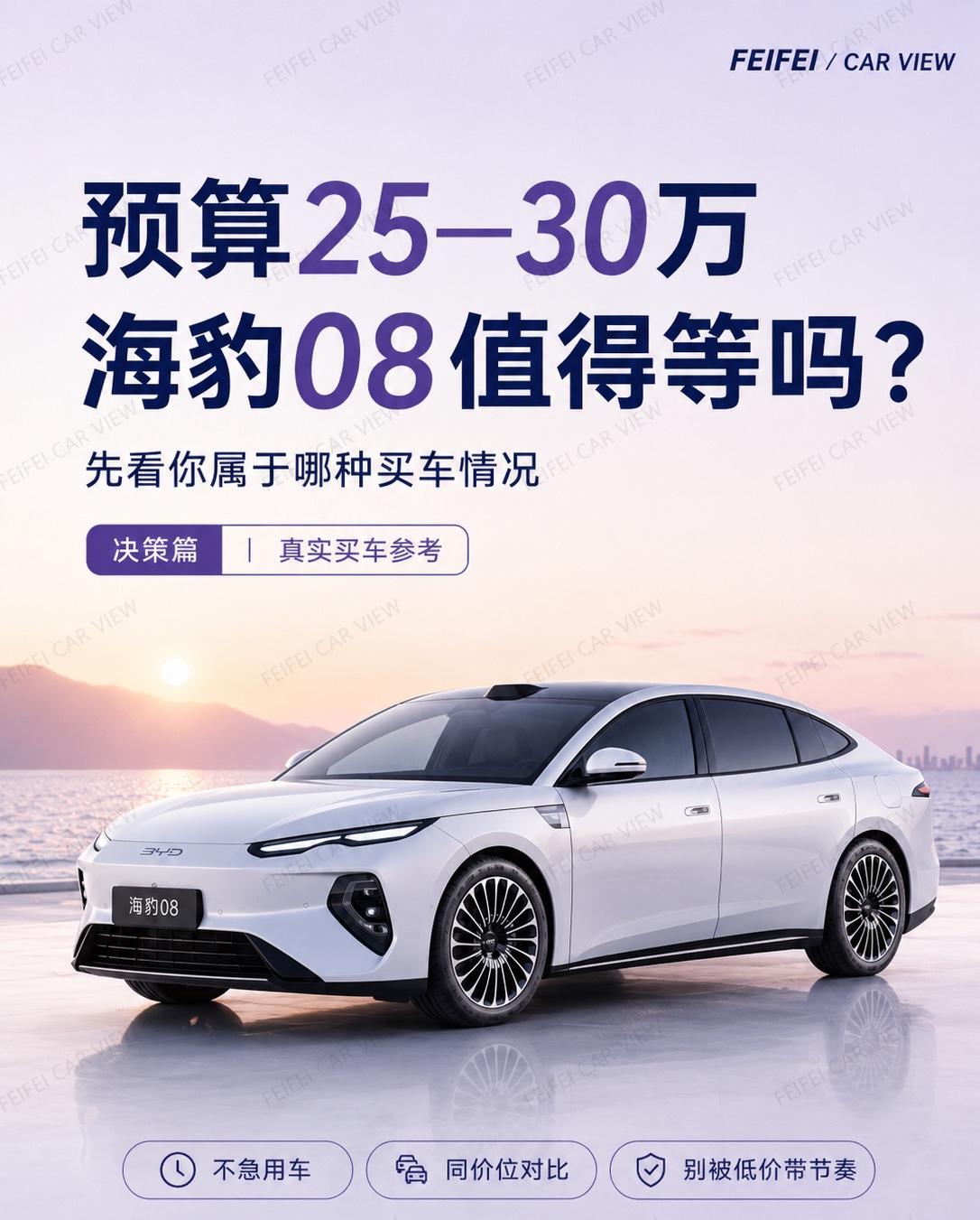25—30万预算，海豹08谁适合等如果你现在预算在25—30万，正在看新能