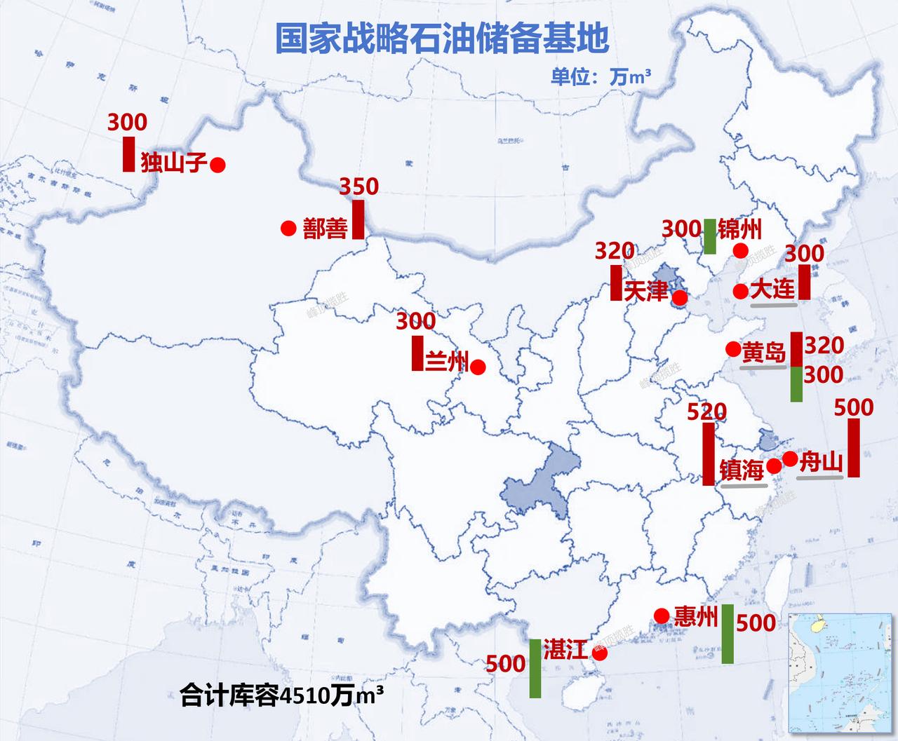 中国11个石油战略储备基地中国已建成国家战略石油储备+地方政府石油储备+国有石