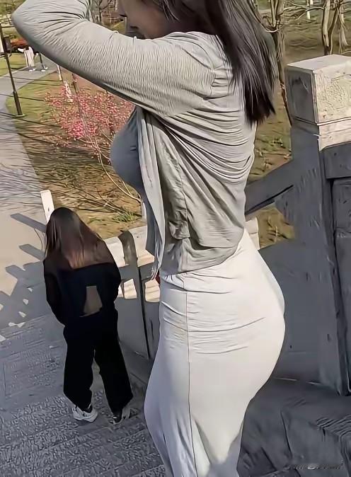 走个楼梯都被自己的背影惊到，今天这身穿搭有点东西。