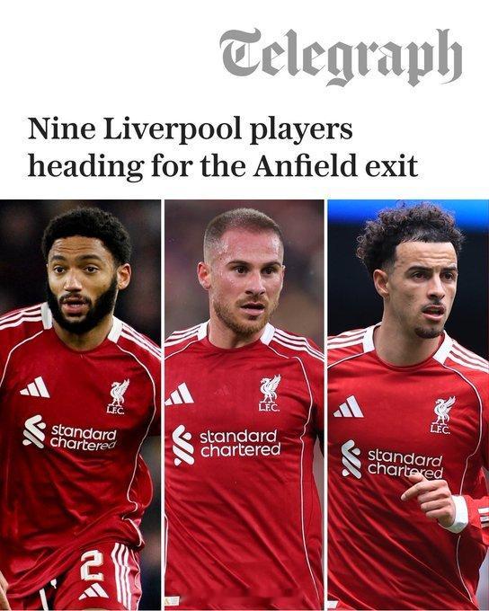 【大清洗？利物浦夏窗9人离队】《电讯报》DominicKing：有多达9名利物