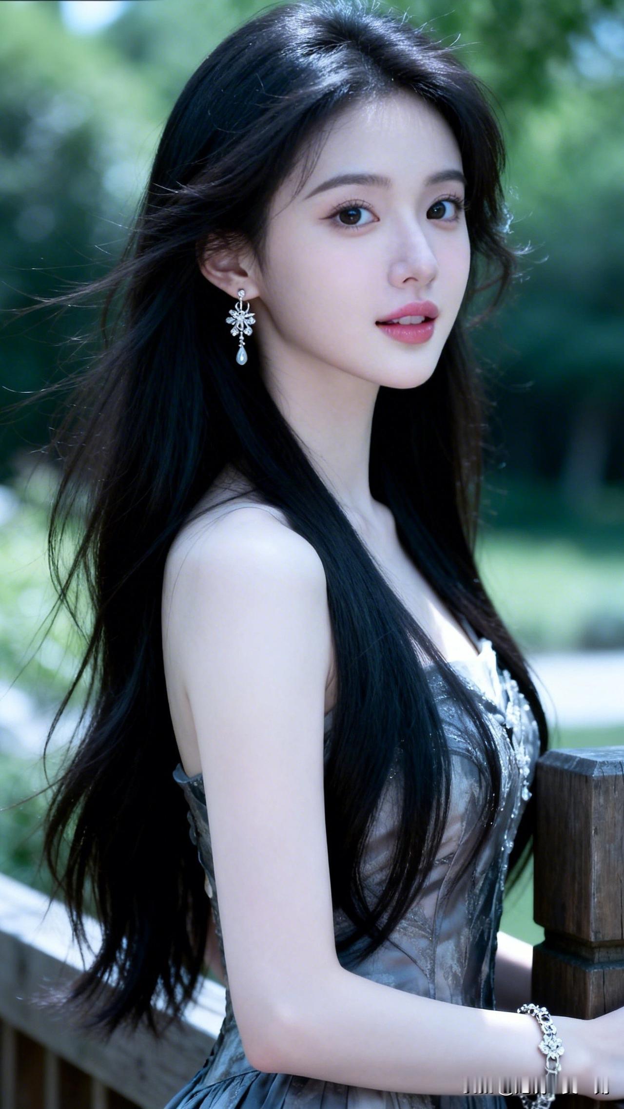 优雅黑发少女，梦幻森林仙境。为什么长的好看的女生，都没人追