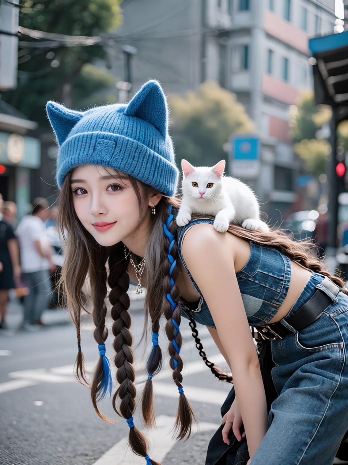 AI猫系街拍 ai创作