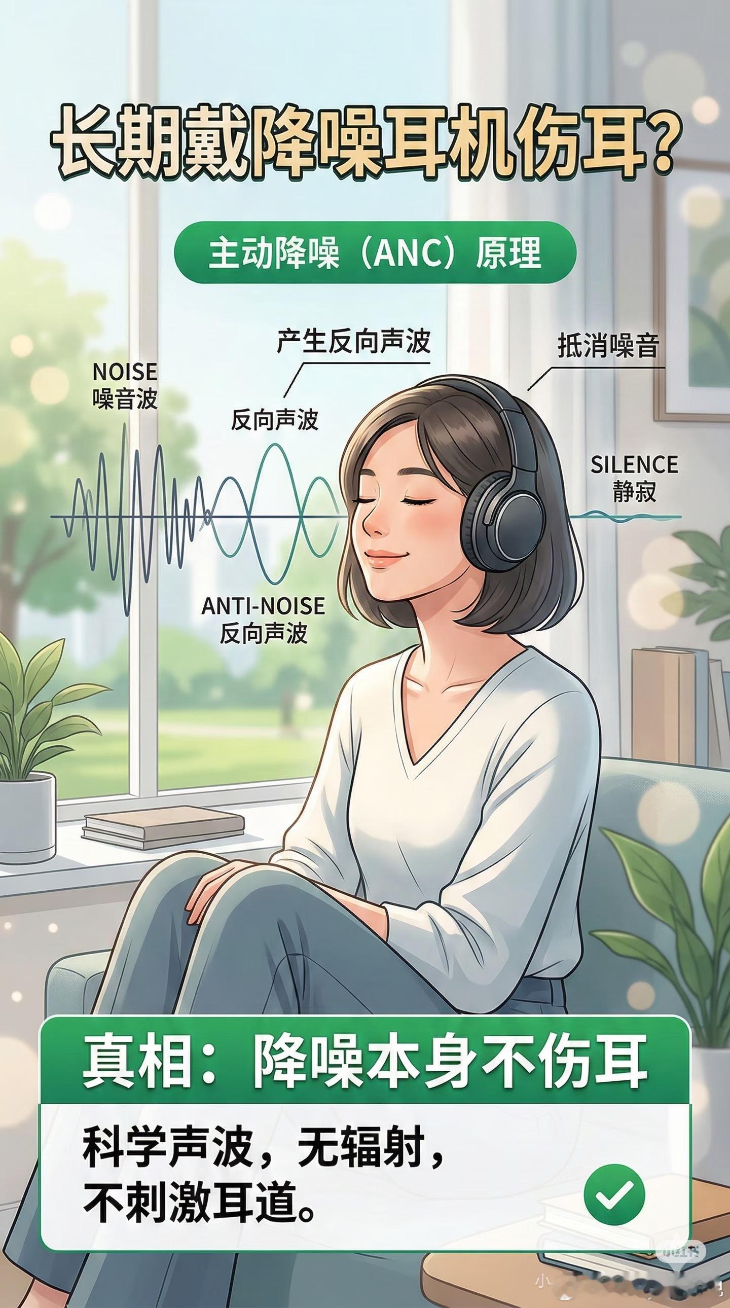 降噪耳机受害者出现大学毕业刚上班那会，天天耳机不离耳朵出门路上戴，休息时也戴着后