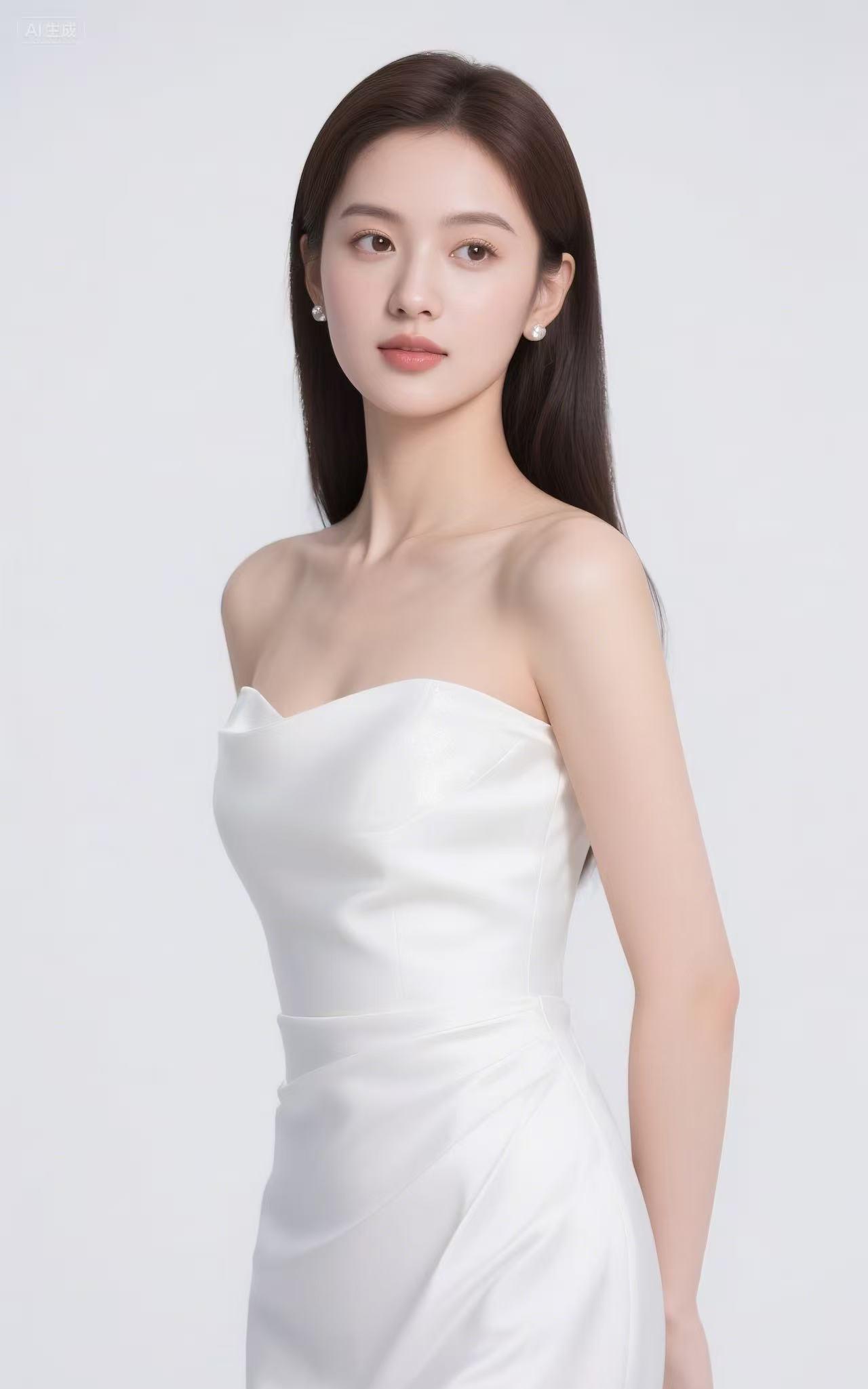 优雅白裙，气质如兰，温婉动人。