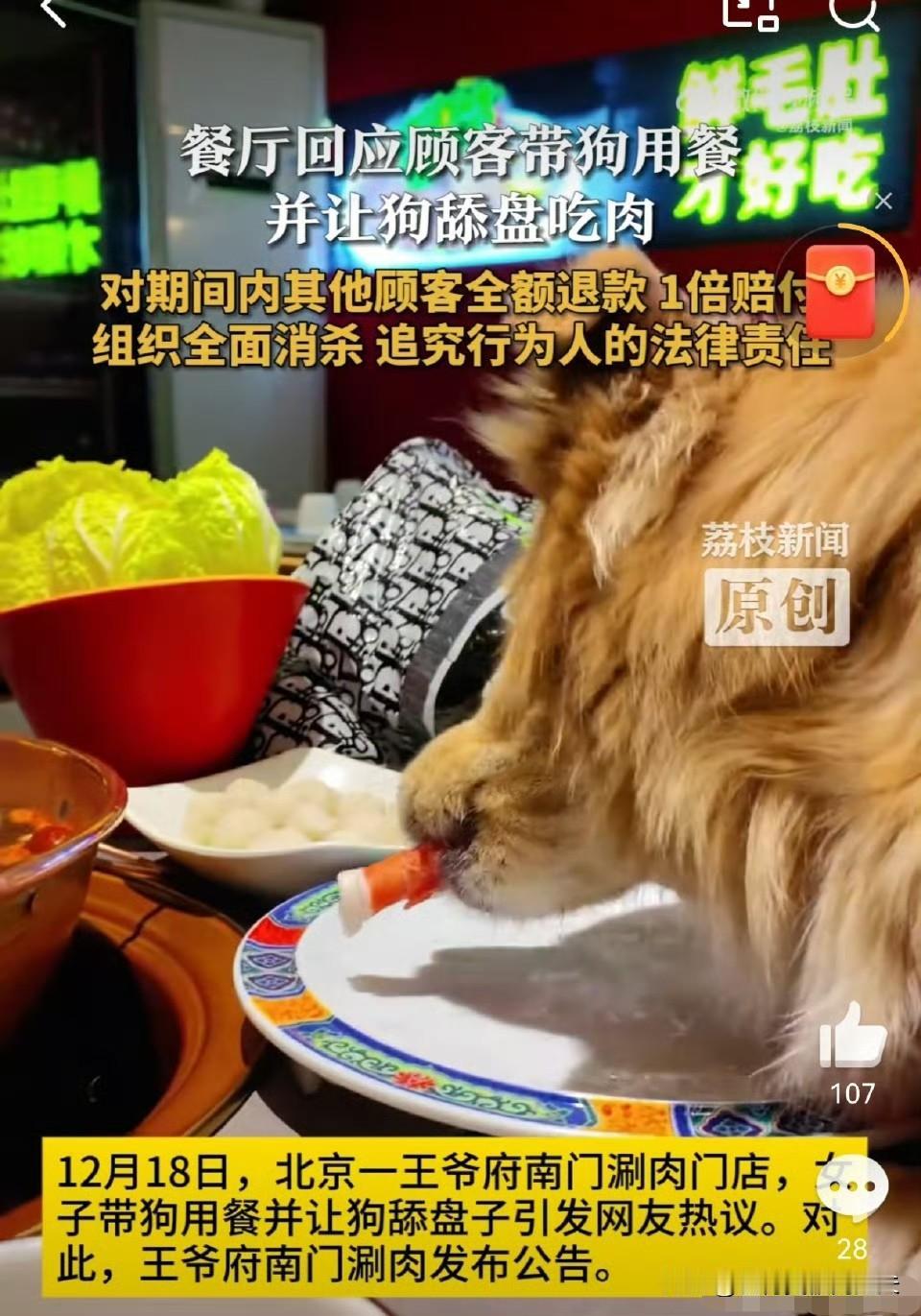 宠物狗涮肉店舔盘子后续来了！店家直接报警，要追究法律责任了。这女的怕是没想到，