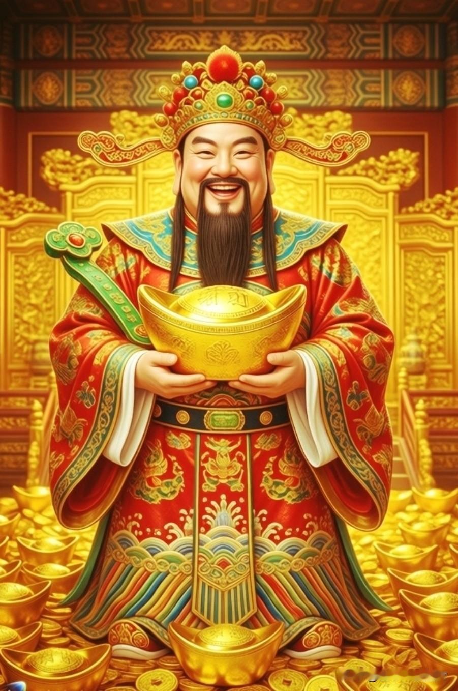 财神献宝，富贵到老。
