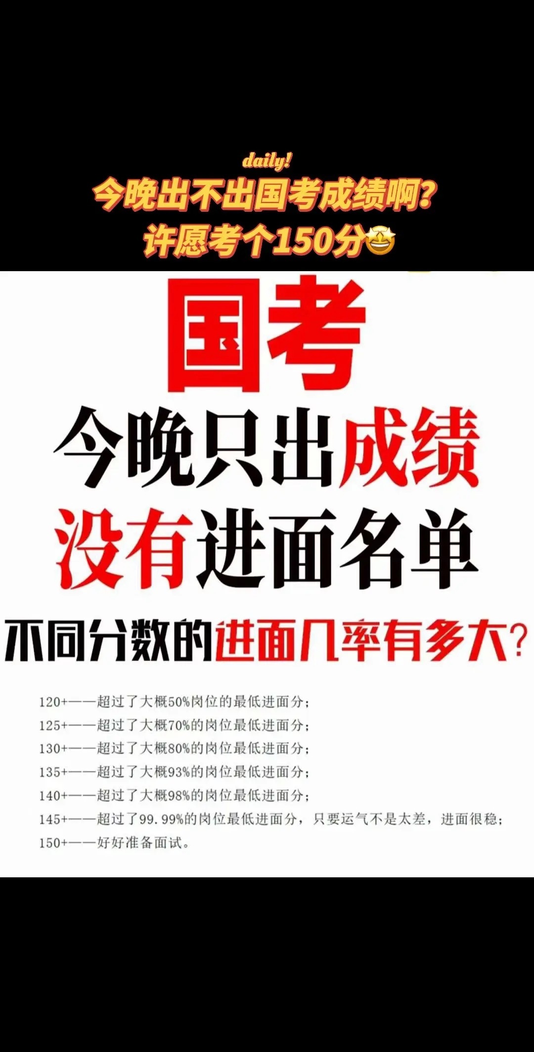 国考没有进面的风险国考成绩查完，心彻底凉透……果然没奇迹，直接宣布“出面”“