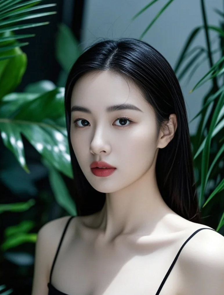 素衣淡妆难掩绝色，她指尖轻抚书页似触时光