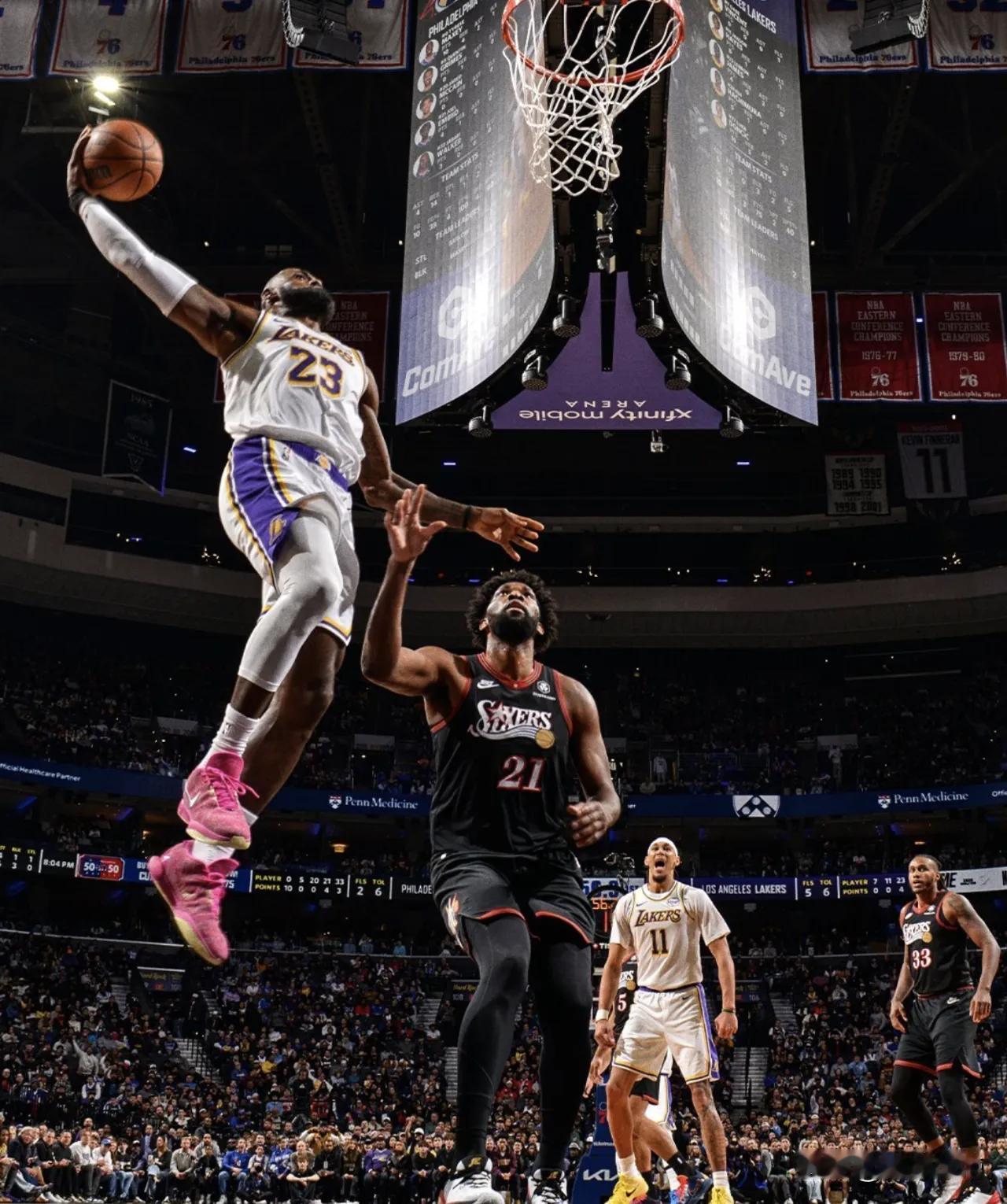 太疯狂了，41岁的詹姆斯竟然爆砍29分终结了比赛!在今天湖人与76人的比赛中