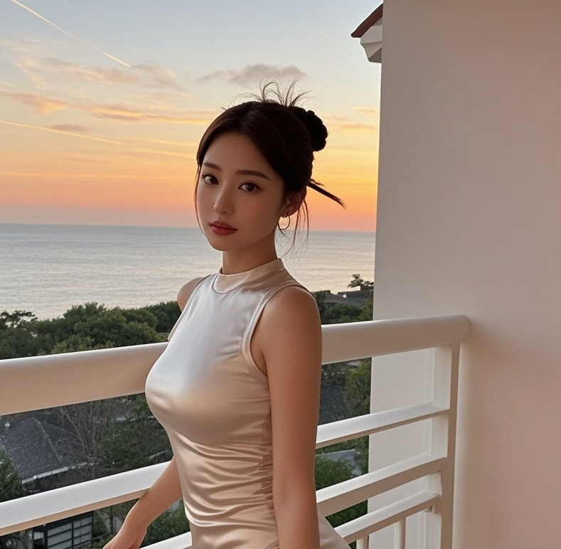 娇俏佳人真丝绕，丰盈体态媚如妖