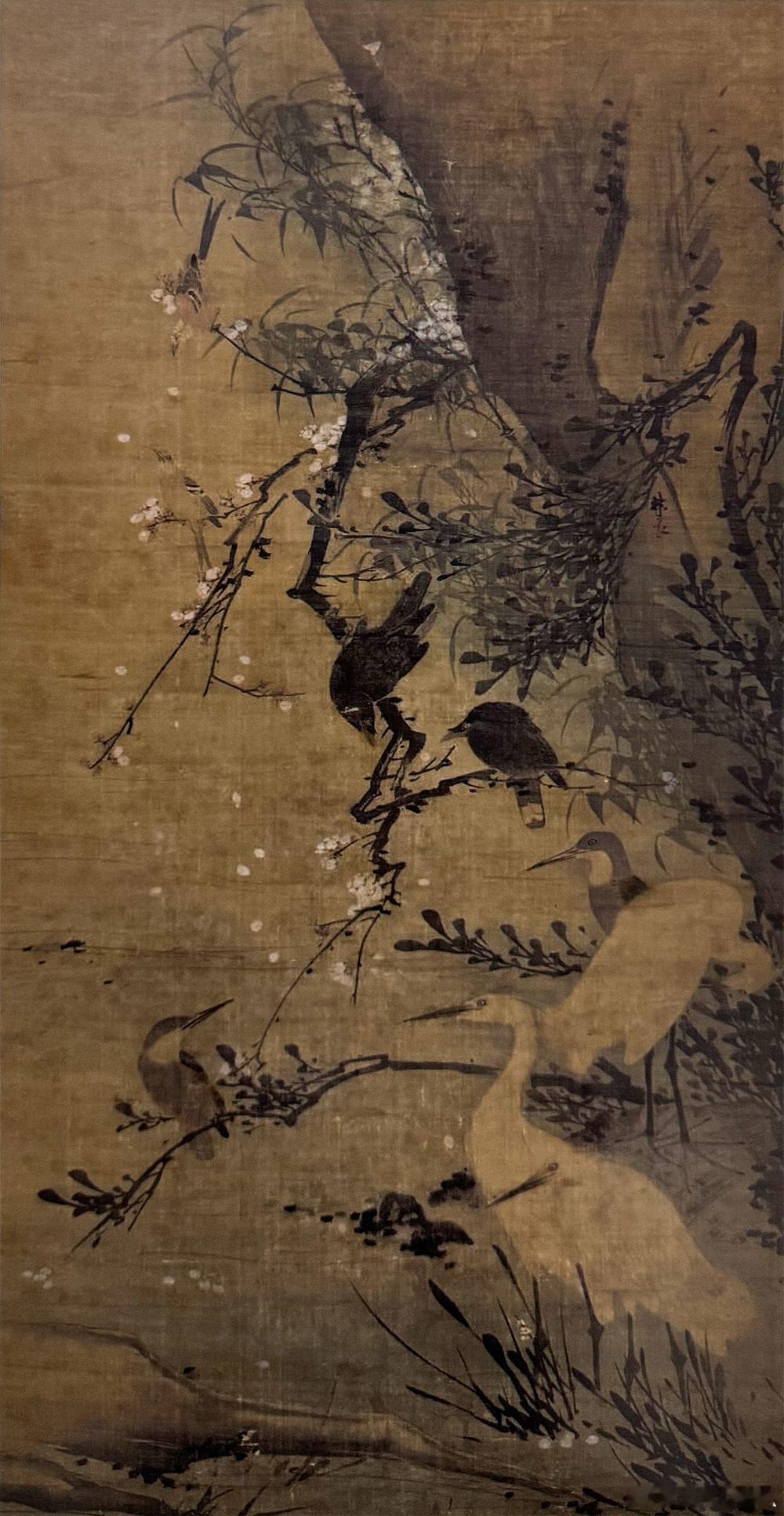 国史古风【中华名画欣赏《花鸟图》（林良）】《花鸟图》是明代画家