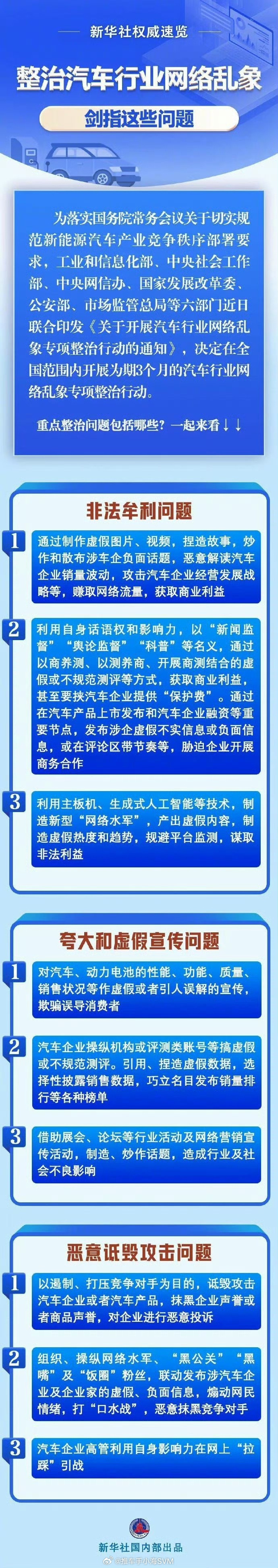 空前绝后的力度，六部门联合部署开展汽车行业网络乱象专项整治行动，看来车圈真太乱，