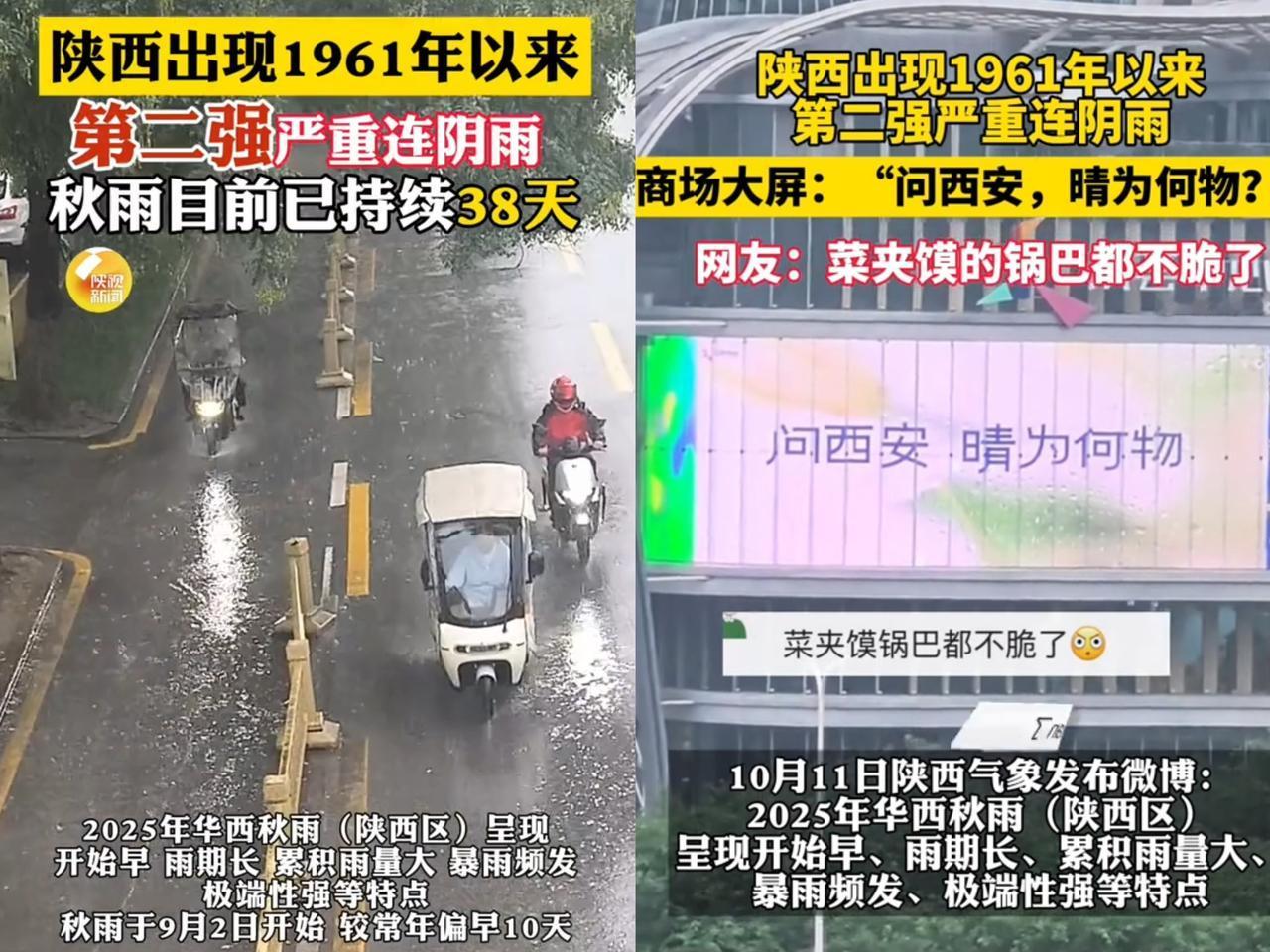 陕西这雨到底啥时候能停啊？省气象台11号又发暴雨黄色预警，中南部大片地区又要